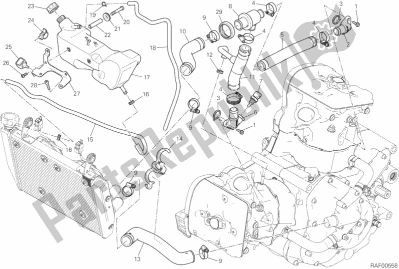 Todas las partes para Circuito De Enfriamiento de Ducati Hypermotard Hyperstrada 939 Thailand 2016